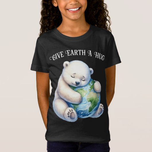 Earth Day Polar Beer Geef de aarde een knuffel T-shirt (Voorkant)