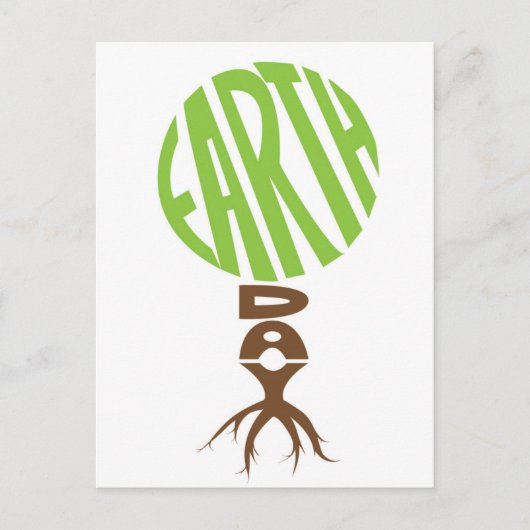 Earth day Post Card, boomvorm Briefkaart (Voorkant)