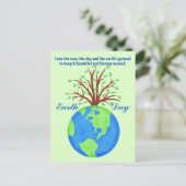 Earth Day Promoting Save Love Wereldbol Planet Tre Briefkaart (Staand voorkant)