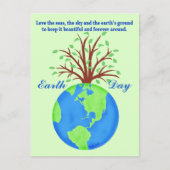 Earth Day Promoting Save Love Wereldbol Planet Tre Briefkaart (Voorkant)