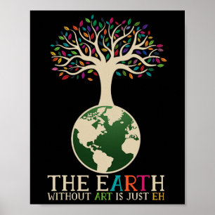 Earth Day Pun the Earth zonder kunst is slechts 1 Poster