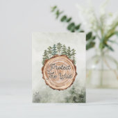 Earth Day Quote Hout Ronde Schijf en Pijnbomen Briefkaart (Staand voorkant)