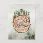 Earth Day Quote Hout Ronde Schijf en Pijnbomen Briefkaart (Voorkant)