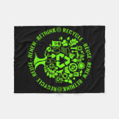 Earth Day Recyclen milieuactivisme van bomen Fleece Deken (Voorkant (Horizontaal))