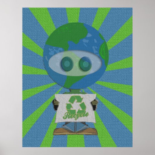 Earth Day Recyclen Poster Art (Voorkant)