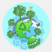 Earth Day Recyclen Sticker (Voorkant)