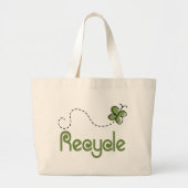Earth Day Recyclen T-shirt Grote Tote Bag (Voorkant)