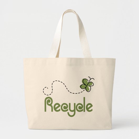 Earth Day Recyclen T-shirt Grote Tote Bag (Voorkant)