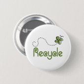 Earth Day Recyclen T-shirt Ronde Button 5,7 Cm (Voorkant /achterkant)