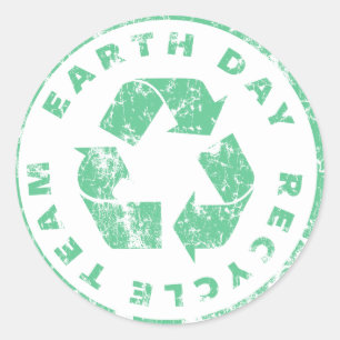 Earth Day Recyclen team Ronde Sticker