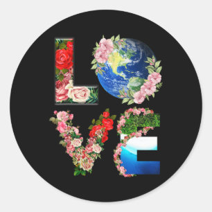 Earth Day - Red de liefde van de wereld Ronde Sticker