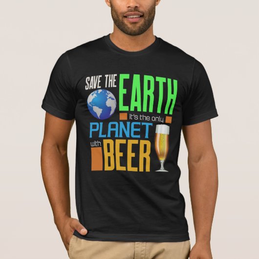 Earth Day Red onze aarde als enige planeet met bie T-shirt (Voorkant)