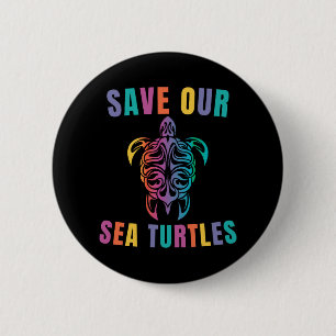 Earth Day, red onze Zee schildpadden, Zee schildpa Ronde Button 5,7 Cm