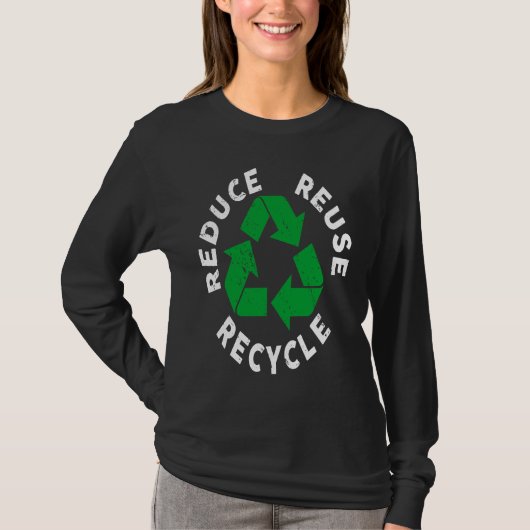 Earth Day Reduce Reuse Recycle Awesome Recycling T-shirt (Voorkant)