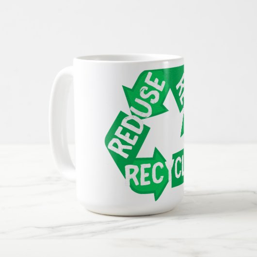 Earth Day Reductie hergebruik Recyclen Mobile Loop Koffiemok (Voorkant links)