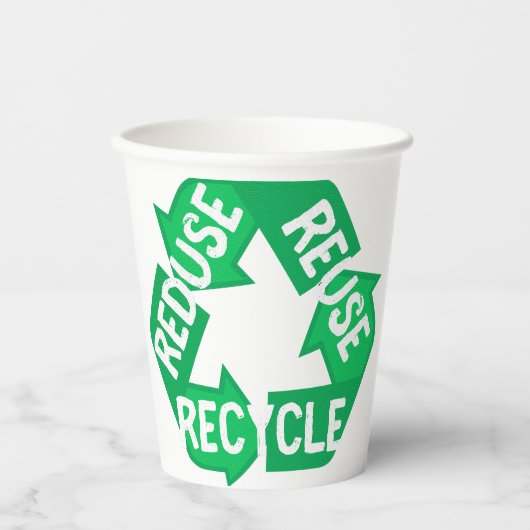 Earth Day Reductie hergebruik Recyclen Mobile Loop Papieren Bekers (Voorkant)