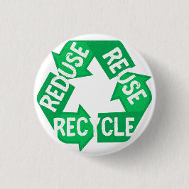 Earth Day Reductie hergebruik Recyclen Mobile Loop Ronde Button 3,2 Cm