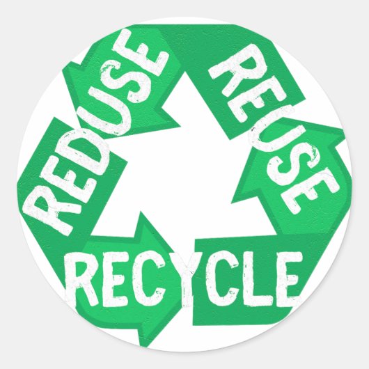 Earth Day Reductie hergebruik Recyclen Mobile Loop Ronde Sticker (Voorkant)