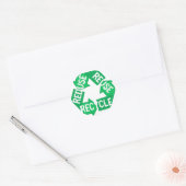 Earth Day Reductie hergebruik Recyclen Mobile Loop Ronde Sticker (Envelop)
