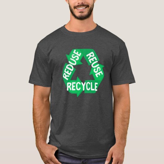 Earth Day Reductie hergebruik Recyclen Mobile Loop T-shirt (Voorkant)