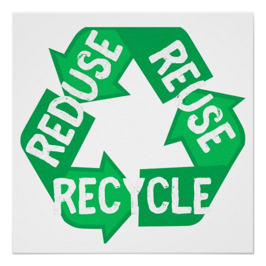 Earth Day Reductie hergebruik Recyclen Mobius Loop Perfect Poster (Voorkant)