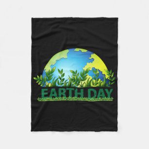 Earth Day Restore Red de aarde en red de planeet Fleece Deken