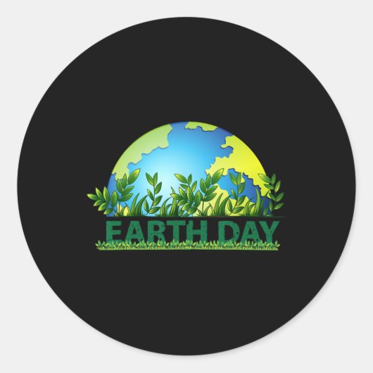 Earth Day Restore Red de aarde en red de planeet Ronde Sticker (Voorkant)
