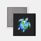 Earth Day Restore - Red de schildpad van het Zee Magneet (Voorkant / Achterkant)