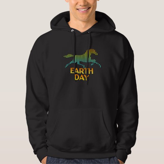 Earth Day Retro 70s Horse Rainbow Silhouette Gift  Hoodie (Voorkant)