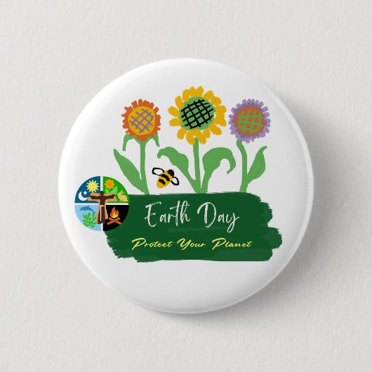 Earth Day Ronde Button 5,7 Cm (Voorkant)