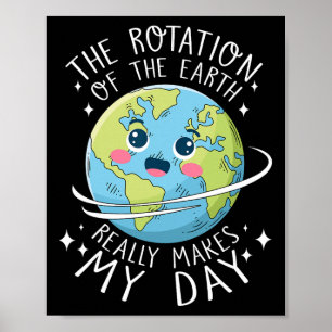 Earth Day Rotation of the Earth maakt mijn dag wet Poster