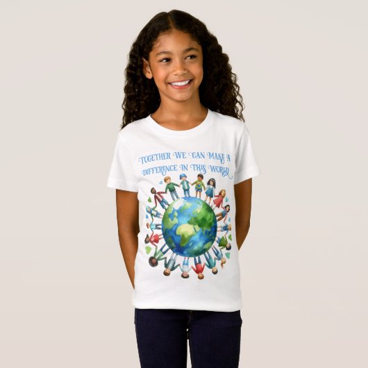 Earth Day Samen kunnen we het verschil maken T-shirt (Voorkant volledig)