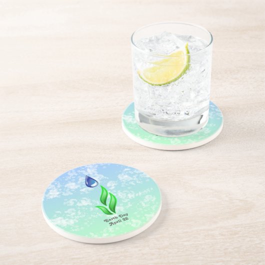 Earth Day Sandstone Onderzetter (Zijkant)