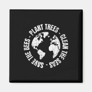 Earth Day Save Bees Plant Trees Clean Zeeen Enviro Magneet