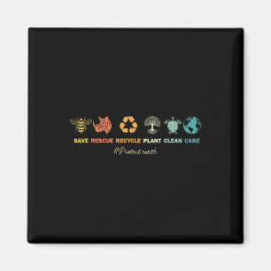 Earth Day Save bijes Rescue Animals Recyclen plast Magneet