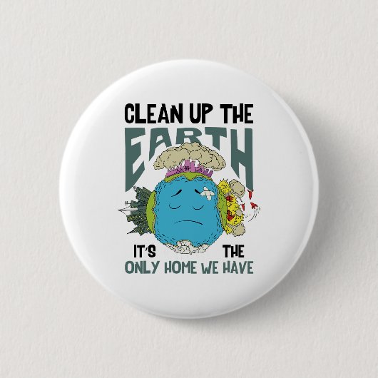 Earth Day Save Earth Er is geen planeet Ronde Button 5,7 Cm (Voorkant)