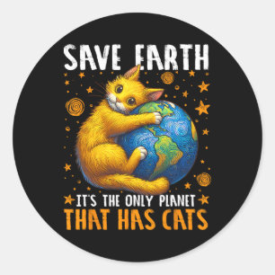 Earth Day Save Earth Het is de enige planeet die Ronde Sticker