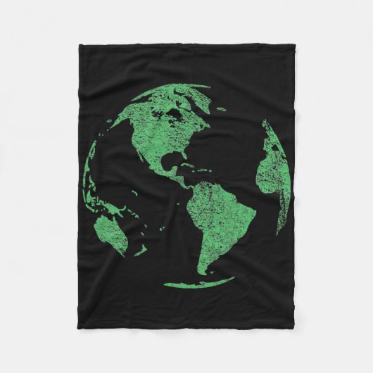 Earth Day Save Our Planet Climate Change Wereldbol Fleece Deken (Voorkant)