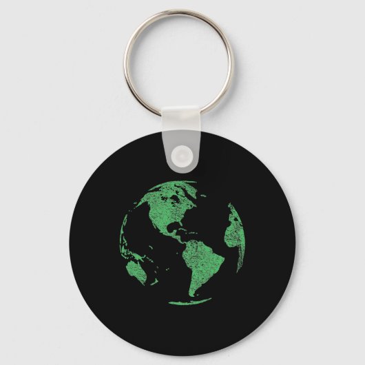 Earth Day Save Our Planet Climate Change Wereldbol Sleutelhanger (Voorkant)