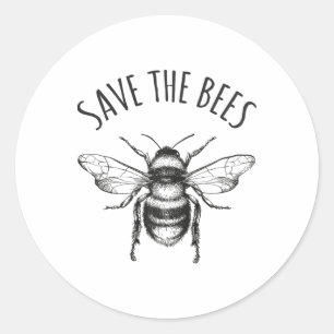 Earth Day Save Our Planet Save the Bees naar het S Ronde Sticker