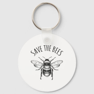 Earth Day Save Our Planet Save the Bees naar het S Sleutelhanger