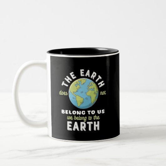 Earth Day Save the Planet Protect the Environment Tweekleurige Koffiemok (Links)