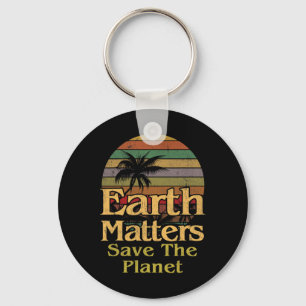 Earth Day Save the Planet Retro-cadeau Sleutelhanger