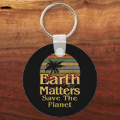 Earth Day Save the Planet  Retro-cadeau Sleutelhanger (Voorkant)