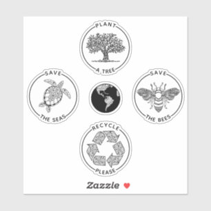 Earth Day Save the Planet Sticker