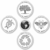 Earth Day Save the Planet Sticker (Voorkant)