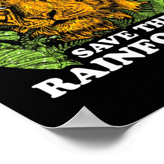 Earth Day Save the Rainforest Tiger Oerwoud Poster (Hoek)