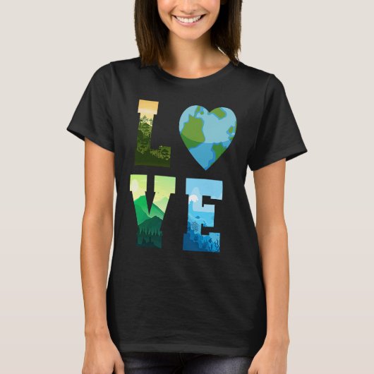 Earth Day Science Love Environmental Activism Marc T-shirt (Voorkant)