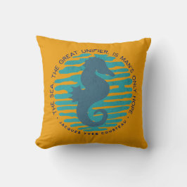 Earth Day, Seahorse en Waves, Clean the Ocean Kussen