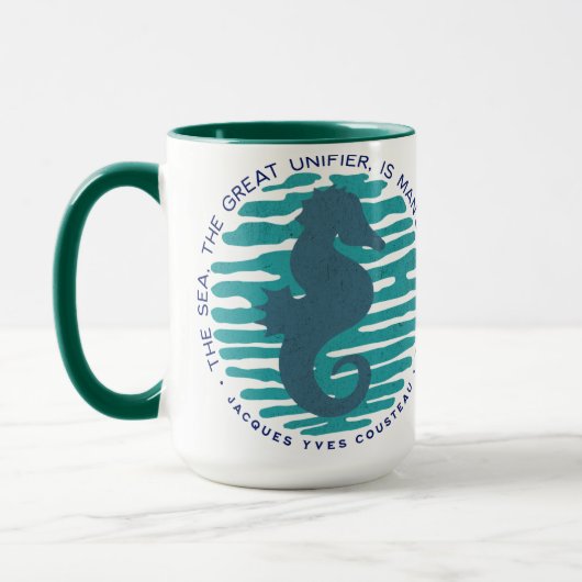 Earth Day, Seahorse en Waves, Clean the Ocean Mok (Links)